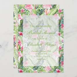 Aloha Flamingo Tropical Wedding Brautparty Einladung