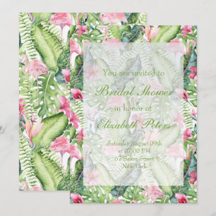 Aloha Flamingo Tropical Wedding Brautparty Einladung