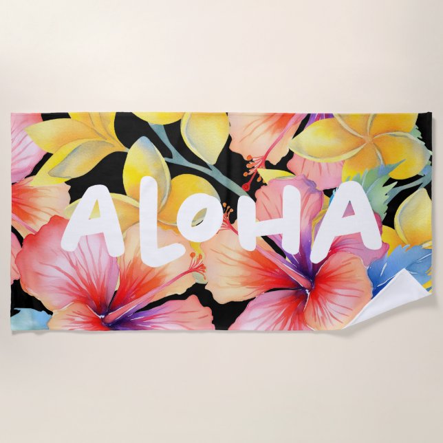 Aloha Floral Beach Towel v2 Strandtuch (Vorderseite)