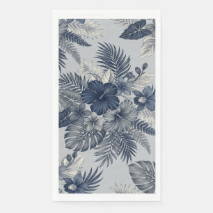 Aloha Floral Blüte Blau & Grau Serviette