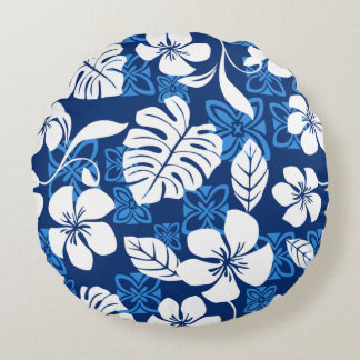 ALOHA FREITAG-MUSTER IN BLAU RUNDES KISSEN