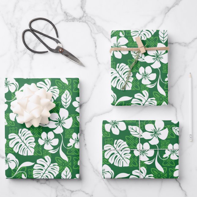 ALOHA FRIDAY (GRÜNE) GESCHENKPAPIER SET (Vorderseite)