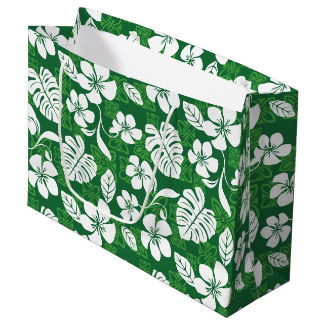 ALOHA FRIDAY (GRÜNE) GROßE GESCHENKTÜTE (Vorderseite Schrägansicht)