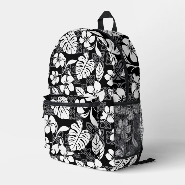 ALOHA FRIDAY PATTERN IN SCHWARZ BEDRUCKTER RUCKSACK (Rückseitige Ecke Rechts)