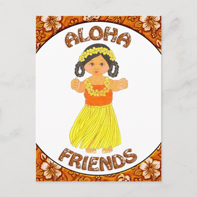 Aloha Friends Einladung Postkarte (Vorderseite)