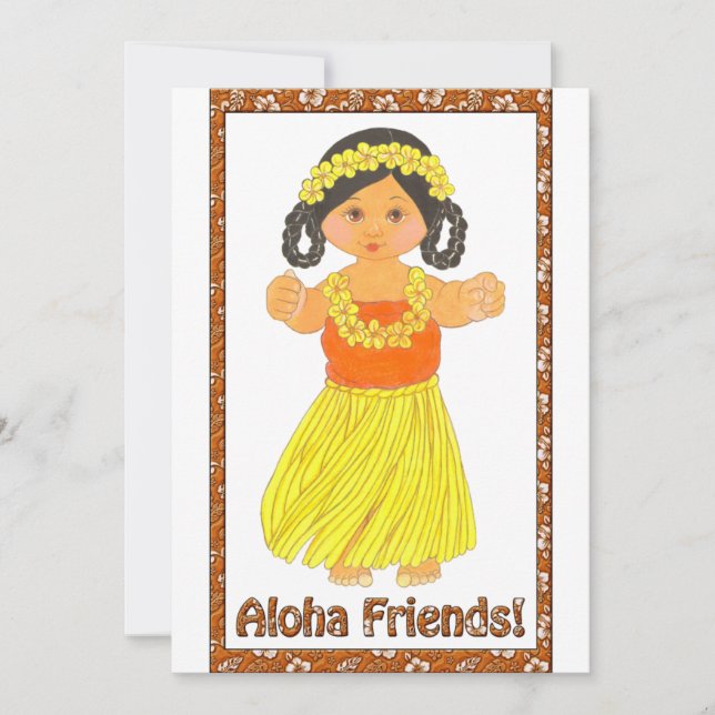 Aloha Friends Hawaiian Luau Invite Save The Date (Vorderseite)
