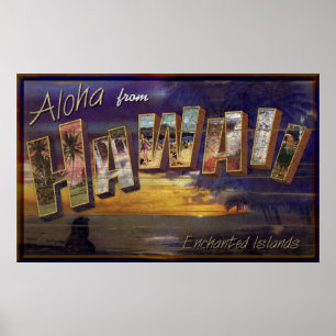 Aloha from Hawaii vintage sign Poster