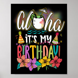Aloha Geburtstag Hawaiianische Aloha Strände Hawai Poster