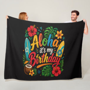 Aloha Geburtstag Hibiskus Hawaii Fleecedecke
