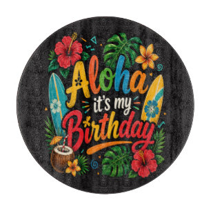 Aloha Geburtstag Hibiskus Hawaii Schneidebrett