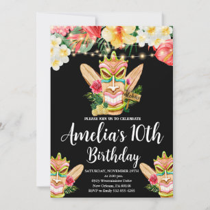 Aloha Geburtstag, Tiki-Maske Party, Luau Geburtsta Einladung