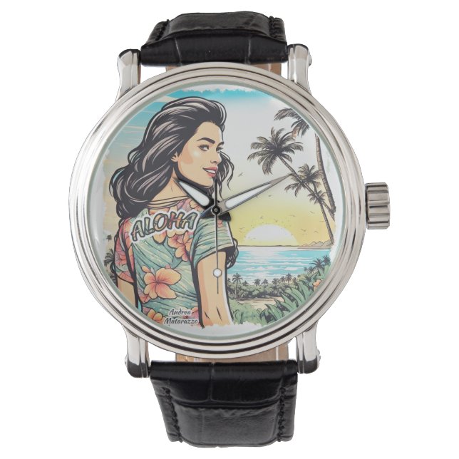 Aloha Girl Armbanduhr (Vorderseite)