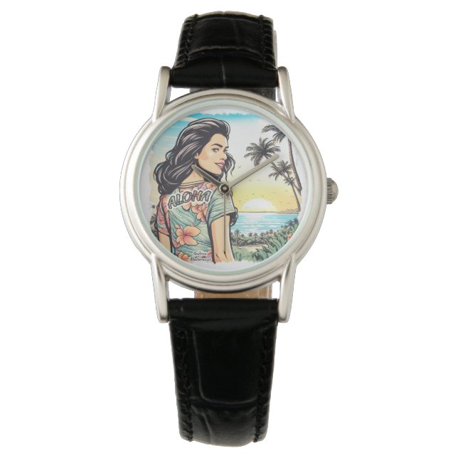 Aloha Girl Armbanduhr (Vorderseite)