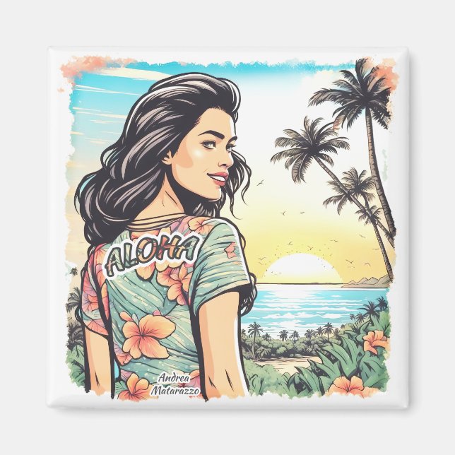 Aloha Girl Magnet (Vorne)