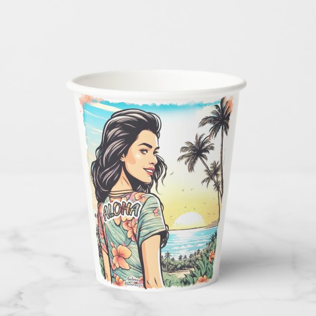 Aloha Girl Pappbecher (Vorderseite)