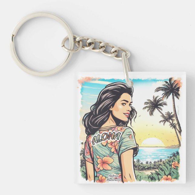 Aloha Girl Schlüsselanhänger (Vorderseite)