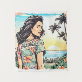 Aloha Girl Wandteppich