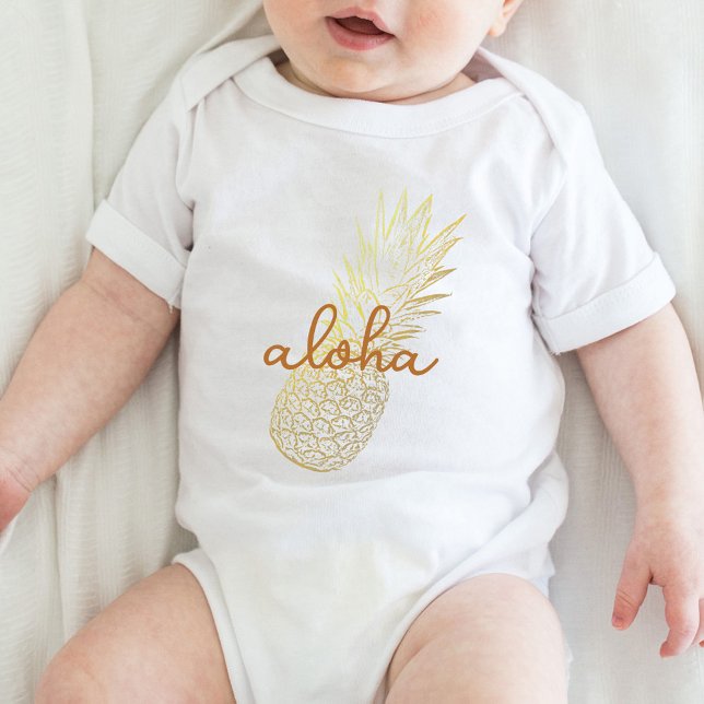 Aloha Gold Ananas Holiday Baby Strampler (Von Creator hochgeladen)
