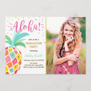 Aloha Graduation Party Einladung Ananas hawaii