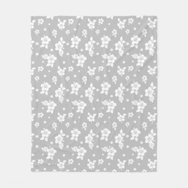 Aloha Gray Classic Hawaiian Seamless Pattern Fleecedecke (Vorderseite)