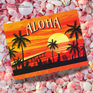 Aloha-Gruß aus Hawaii Schöner vintage Strand Postkarte