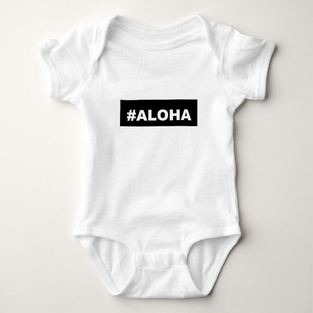 Aloha-Hashtag Baby Strampler (Vorderseite)