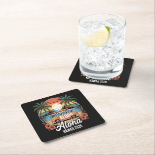 Aloha Hawaii 2026 Rechteckiger Pappuntersetzer