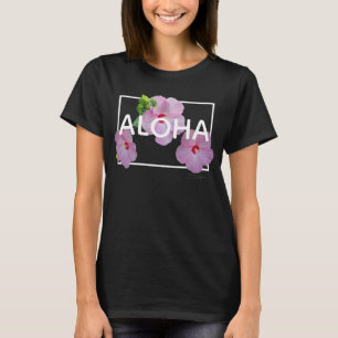 Aloha Hawaii 3 Rosa Hibiskus Tropisch Floral T-Shirt