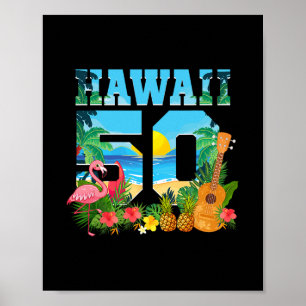Aloha Hawaii 50. Geburtstag Hawaii Tropisch Hawaii Poster