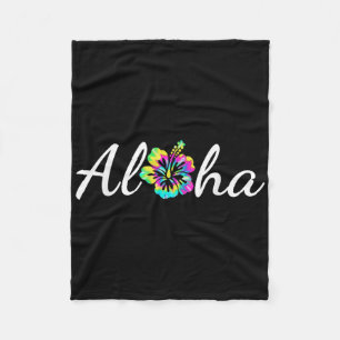 Aloha Hawaii Beach Hawaiian Island Gefärbte Krawat Fleecedecke