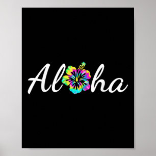 Aloha Hawaii Beach Hawaiian Island Gefärbte Krawat Poster