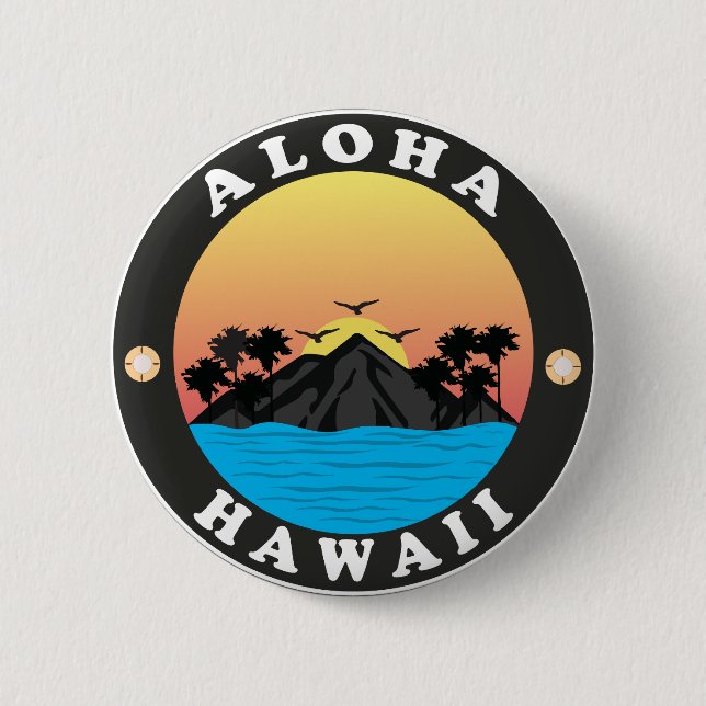 Aloha Hawaii Beach Vintag Button (Vorderseite)