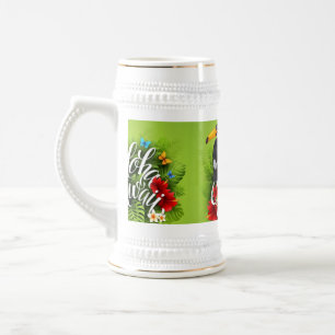 Aloha Hawaii-Blume Foliage Butterfells Gelb Bierglas