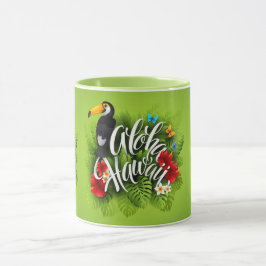 Aloha Hawaii-Blume Foliage Butterfells Gelb Tasse