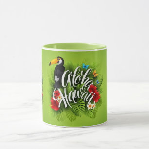 Aloha Hawaii-Blume Foliage Butterfells Gelb Tasse