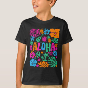 Aloha Hawaii Boho Retro Shaka Hibiskus Urlaub Tr T-Shirt