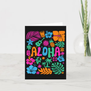 Aloha Hawaii Boho Retro Shaka Hibiskus Vacation Tr Karte