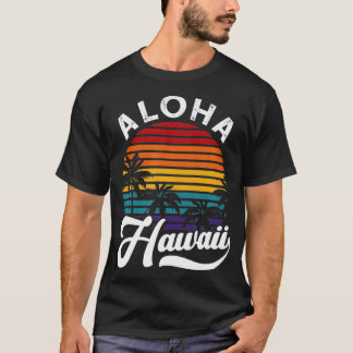 Aloha Hawaii design Retro Vintage Sunset T-Shirt