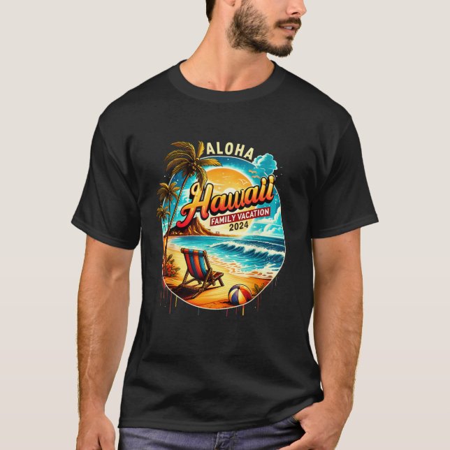 Aloha Hawaii Familienurlaub 2024 Die sonnige Somme T-Shirt (Vorderseite)