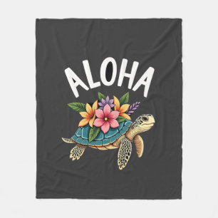 Aloha Hawaii Hawaii-Hemd Schildkröte Hibiskus Kind Fleecedecke