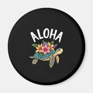 Aloha Hawaii Hawaii-Hemd Schildkröte Hibiskus Kind Magnet