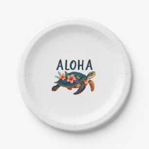 Aloha Hawaii Hawaii-Hemd Schildkröte Hibiskus Kind Pappteller