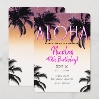 Aloha Hawaii Hawaii Insel Sommer Geburtstagsparty Einladung