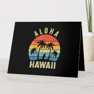 Aloha Hawaii Hawaiian Insel Shirt Palm Beach Surfe Karte