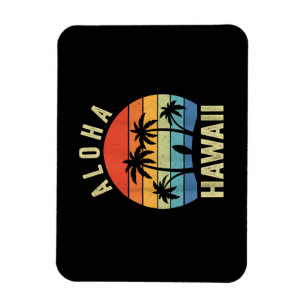Aloha Hawaii Hawaiian Island Hemd Palm Beach Surfe Magnet