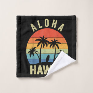 Aloha Hawaii Hawaiian Island Hemd Palm Beach Surfe Waschlappen