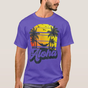 Aloha Hawaii Hawaiian Island Palm Trees Beach Vac T-Shirt