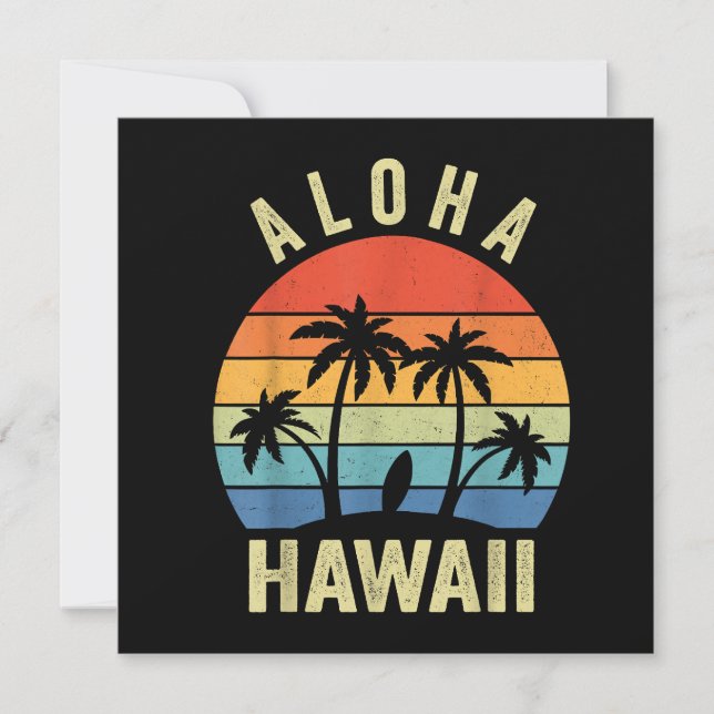 Aloha Hawaii Hawaiian Island Shirt Palm Beach Surf Einladung (Vorderseite)