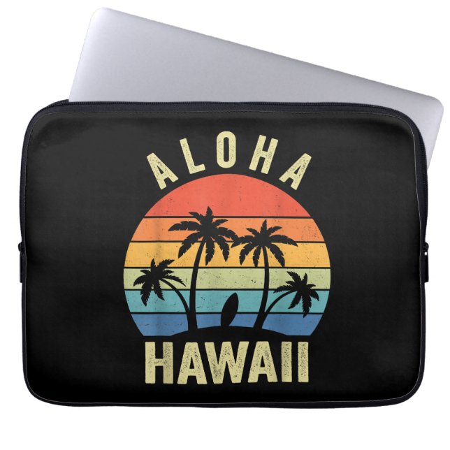 Aloha Hawaii Hawaiian Island Shirt Palm Beach Surf Laptopschutzhülle (Vorderseite)