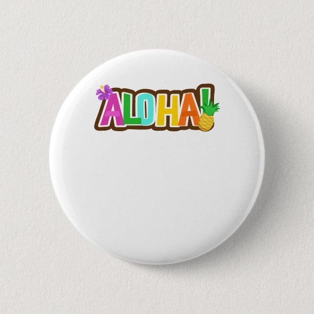 Aloha Hawaii Hawaiian Island Surfing Tropical Button (Vorderseite)